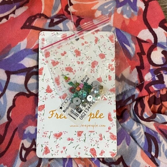 FREE PEOPLE Beaded Floral Coral Comb Dress, Size Small - NWT - Picture 8 of 9